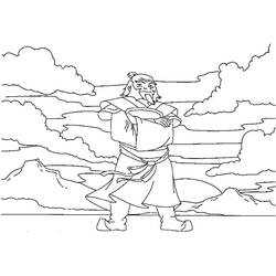 Dibujo de Iroh de pie con los brazos cruzados para colorear