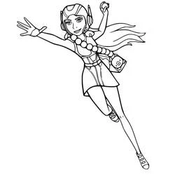 Dibujo de Honey Lemon saltando en acción para colorear