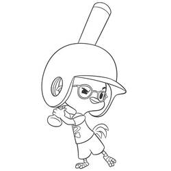Dibujo de Chicken Little con un bate de béisbol para colorear