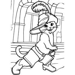 El Gato con Botas - Dibujos para colorear gratis