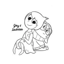 Dibujo de Alegría y Tristeza juntas para colorear