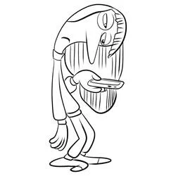 Dibujo de Desagrado encorvado con un smartphone para colorear