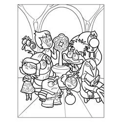 Dibujo de Inside Out emociones reunidas juntas para colorear