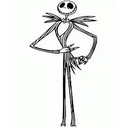 Dibujo de Jack Skellington de pie con su traje de rayas para colorear Dibujo de Jack Skellington de pie con su traje de rayas para colorear