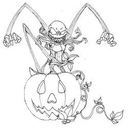Dibujo de Jack Skellington surgiendo de una calabaza para colorear Dibujo de Jack Skellington surgiendo de una calabaza para colorear