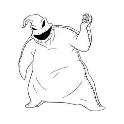 Dibujo de Oogie Boogie sosteniendo dados para colorear Dibujo de Oogie Boogie sosteniendo dados para colorear