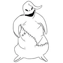 Dibujo de Jack Skellington... Oogie Boogie de pie con sonrisa traviesa para colorear Dibujo de Jack Skellington... Oogie Boogie de pie con sonrisa traviesa para colorear