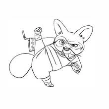 Dibujo de Shifu en una postura de kung fu para colorear Dibujo de Shifu en una postura de kung fu para colorear