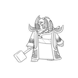 Dibujo de Kung Fu Panda guerrero rinoceronte con martillo para colorear Dibujo de Kung Fu Panda guerrero rinoceronte con martillo para colorear