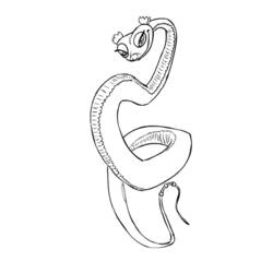Dibujo de Vibora la serpiente enroscada para colorear Dibujo de Vibora la serpiente enroscada para colorear