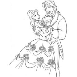 La Bella y la Bestia - Dibujos para colorear gratis