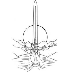 La Espada Mágica - Dibujos para colorear gratis