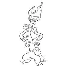 Dibujo de Personaje alienígena de Lilo y Stitch en pose orgullosa para colorear