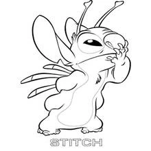 Dibujo de Stitch haciendo una mueca graciosa para colorear