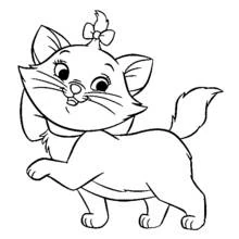 Dibujo de Marie caminando con un lazo en la cabeza para colorear