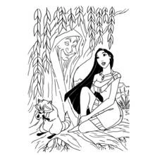 Dibujo de Pocahontas sentada bajo la Abuela Sauce para colorear Dibujo de Pocahontas sentada bajo la Abuela Sauce para colorear