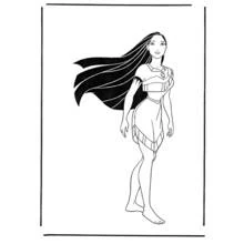 Dibujo de Pocahontas de perfil con collar geométrico para colorear Dibujo de Pocahontas de perfil con collar geométrico para colorear