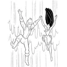 Dibujo de Pocahontas bailando con John Smith para colorear Dibujo de Pocahontas bailando con John Smith para colorear