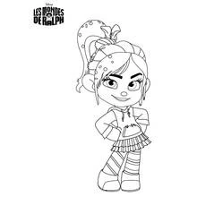 Dibujo de Vanellope de pie con las manos en la cadera para colorear