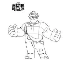 Dibujo de Ralph el Demoledor con los puños en alto para colorear
