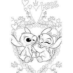 Stitch y Angel - Dibujos para colorear gratis