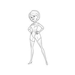 Dibujo de Helen Parr posando con confianza para colorear