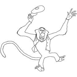 Dibujo de Charles el mono bailando con un sombrero para colorear