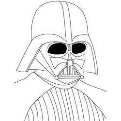 Dibujo de Darth Vader retrato con su casco para colorear