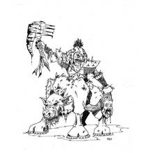 Dibujo de Guerrero goblin con una maza con púas para colorear