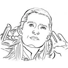 Dibujo de Legolas retrato de cerca para colorear
