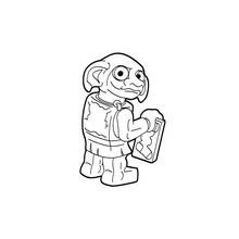 Dibujo de Lego Dobby el elfo doméstico de pie para colorear Dibujo de Lego Dobby el elfo doméstico de pie para colorear