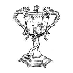 Dibujo de La copa de fuego con asas de dragones para colorear Dibujo de La copa de fuego con asas de dragones para colorear