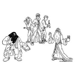 Dibujo de Harry Potter y sus amigos frente a Hagrid y Dumbledore para colorear Dibujo de Harry Potter y sus amigos frente a Hagrid y Dumbledore para colorear