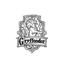 Dibujo de Escudo de Gryffindor con león rugiente para colorear Dibujo de Escudo de Gryffindor con león rugiente para colorear