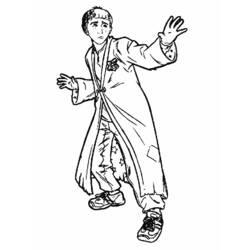 Dibujo de Harry Potter en pose cautelosa para colorear Dibujo de Harry Potter en pose cautelosa para colorear