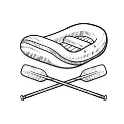Dibujo de Bote de rafting con remos cruzados para colorear Dibujo de Bote de rafting con remos cruzados para colorear