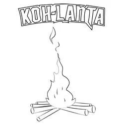 Dibujo de Koh Lanta hoguera con llama ardiendo para colorear Dibujo de Koh Lanta hoguera con llama ardiendo para colorear