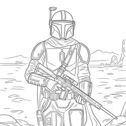 Mandaloriano - Dibujos para colorear gratis