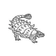 Dibujo de Anquilosaurio con espinas en el lomo y cola en forma de maza para colorear