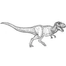Dibujo de T-Rex corriendo con la boca abierta para colorear