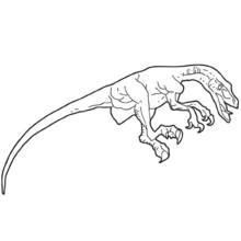 Dibujo de Raptor corriendo con garras extendidas para colorear