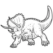 Dibujo de Triceratops en posición de marcha para colorear