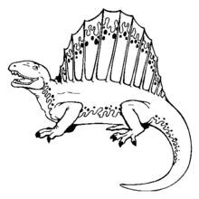 Dibujo de Espinosaurio con gran vela dorsal para colorear
