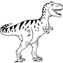Dibujo de T-Rex caminando con la boca abierta para colorear