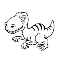 Dibujo de Velociraptor caminando con una gran sonrisa para colorear