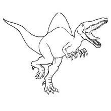 Dibujo de Espinosaurio con las fauces abiertas para colorear
