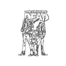 Dibujo de The Walking Dead grupo armado para colorear
