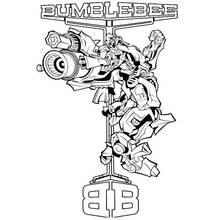 Dibujo de Bumblebee robot con brazo cañón para colorear Dibujo de Bumblebee robot con brazo cañón para colorear