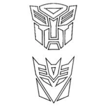 Dibujo de Emblemas de Autobot y Decepticon para colorear Dibujo de Emblemas de Autobot y Decepticon para colorear