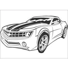Dibujo de Bumblebee en su forma de auto deportivo para colorear Dibujo de Bumblebee en su forma de auto deportivo para colorear